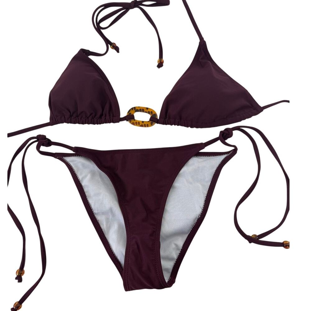 SHEIN Burgundy Tortoiseshell Ring Bikini M